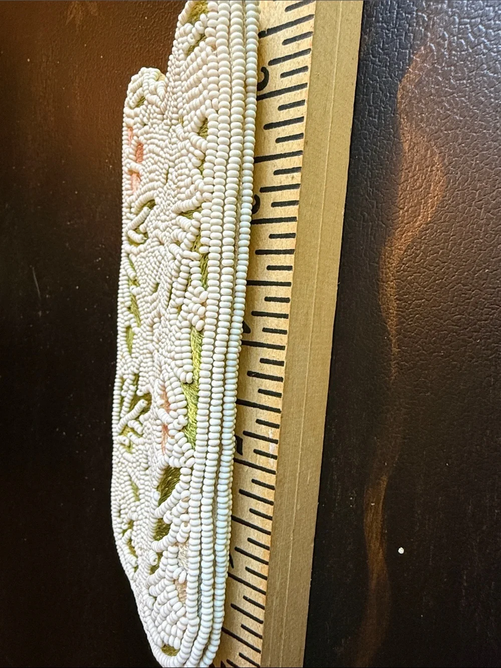 Vintage MAGID Beaded Floral eyeglass Sleeve in White, Green & Pink made in JAPAN